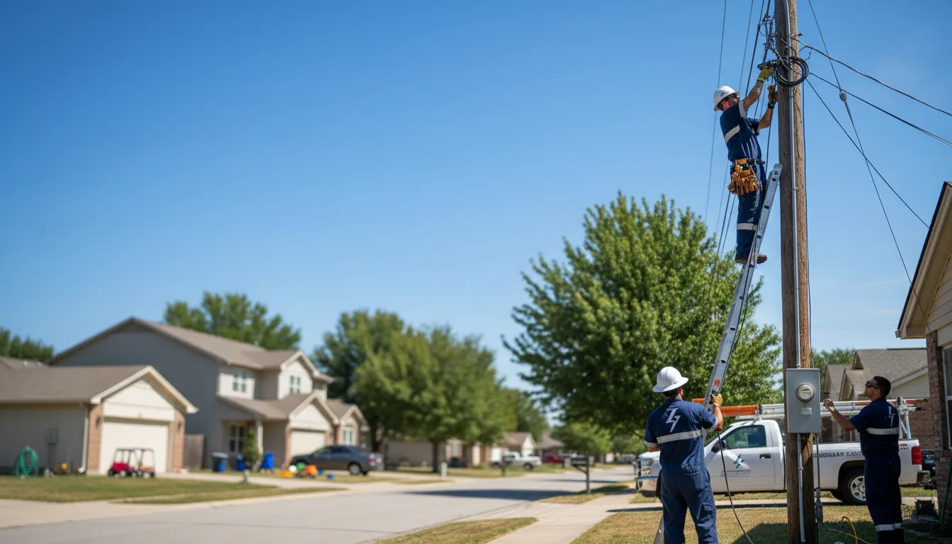 Residential electrician providing installation services in Lublin, WI